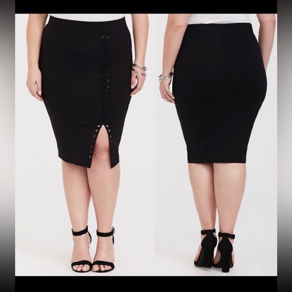 Torrid Lace Up Pencil Skirt